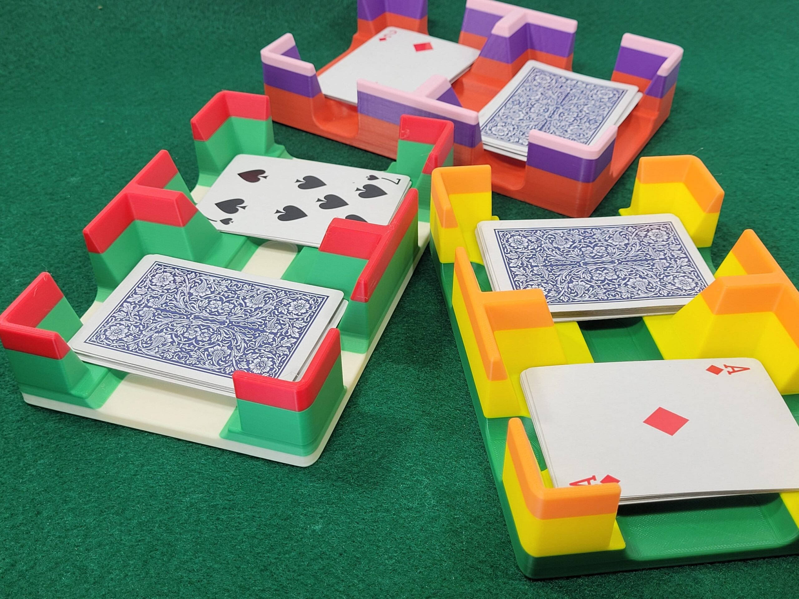 Colorful Playing Card Tray: Holds 2 Decks, Made in USA