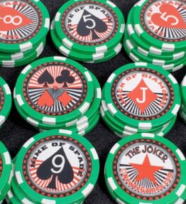 Poker Chip Playing Card Set: Casino Style, Cardian, Poker Run & Bowling
