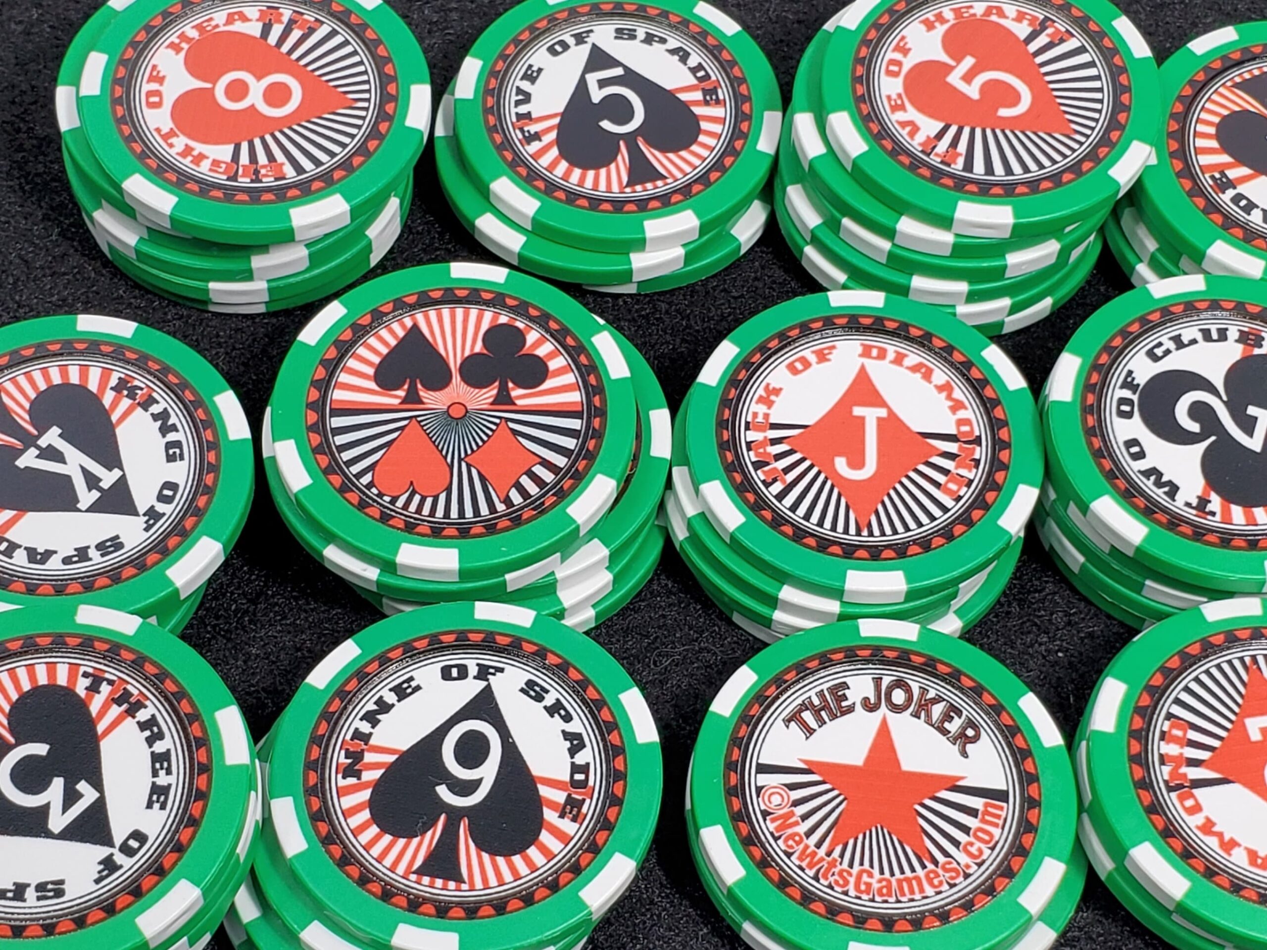 Poker Chip Playing Card Set: Casino Style, Cardian, Poker Run & Bowling
