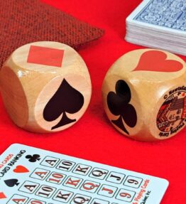68d5a99d8fd207988794f924.jpg Suited Trump Marker Cubes: Lil' Trumpy design for Euchre, Pinochle Card Games