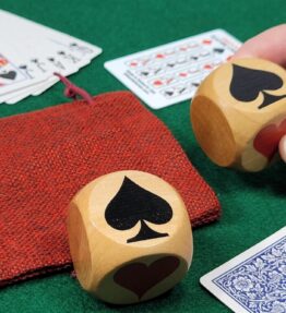 68d5a99e8fd207988794f936.jpg Suited Trump Marker Cubes: Lil' Trumpy design for Euchre, Pinochle Card Games