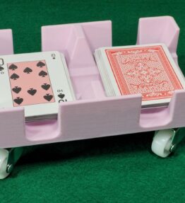 Gliding Playing Card Tray: Heavy duty wheels help it slide across surfaces for card games