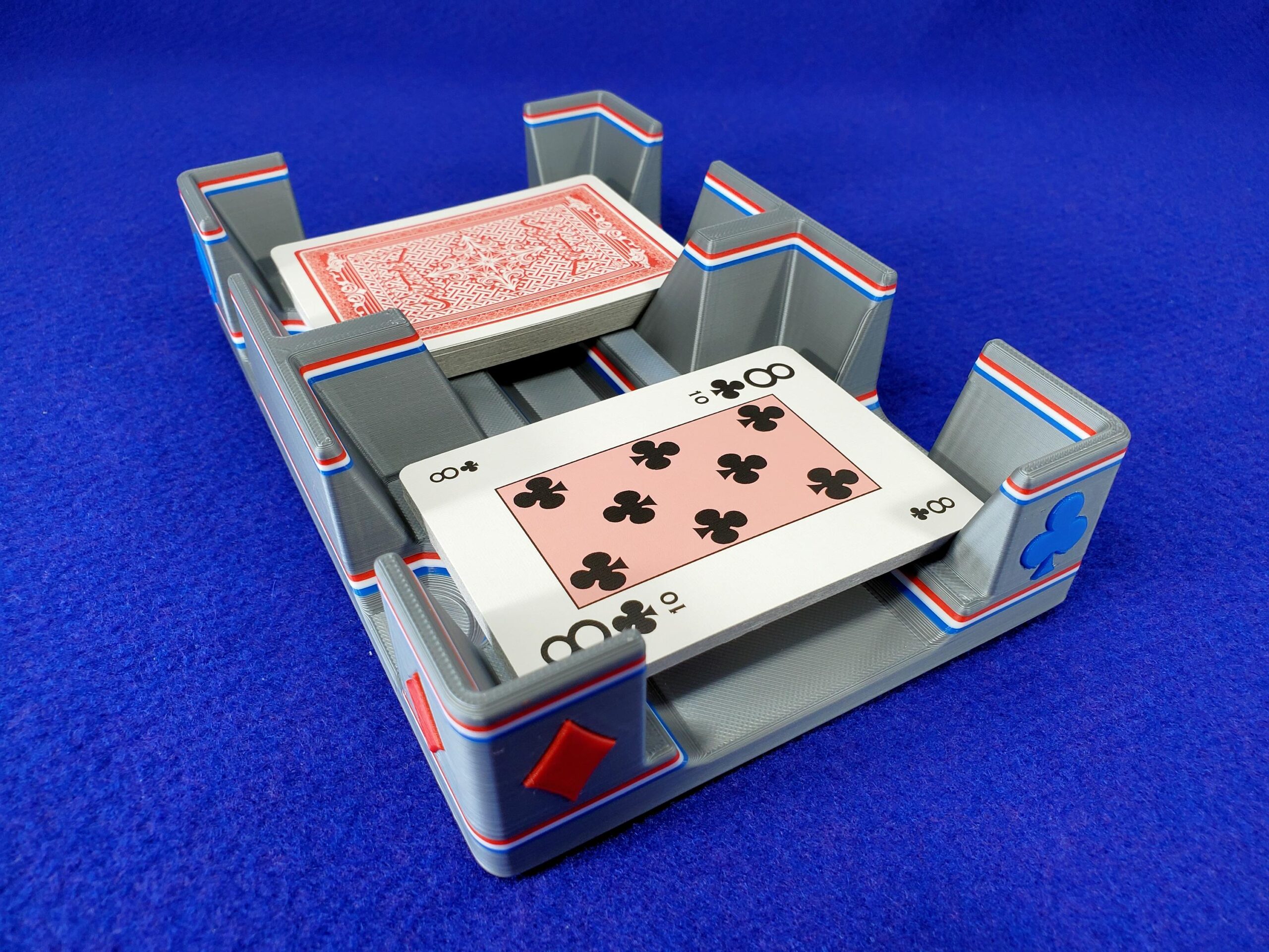 Suited Playing Card Tray: Ritzy Design, Draw & Discard Caddy