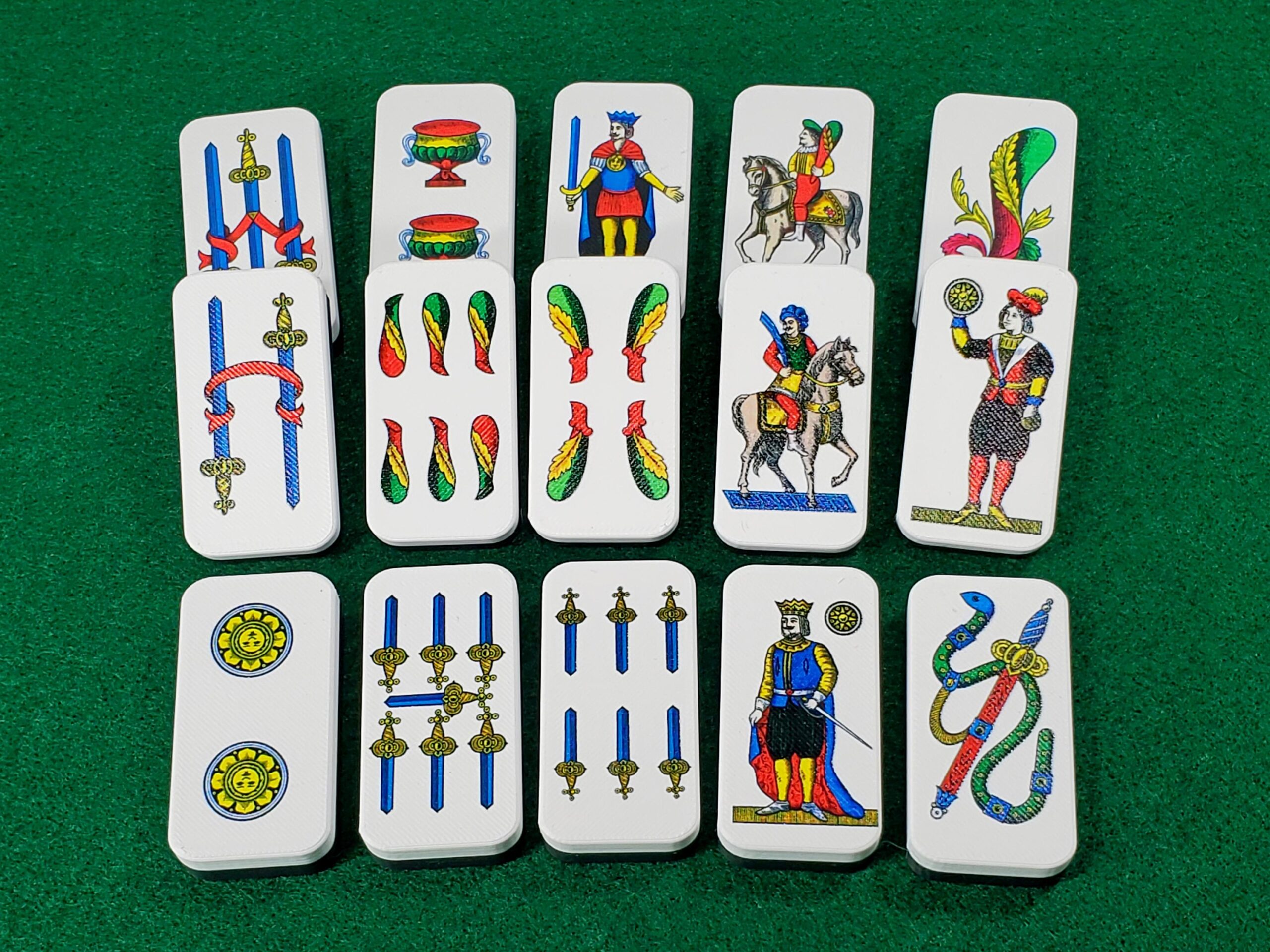 Italian Playing Card Dominoes: Vintage Neapolitan Art, Scopa Briscola Games - Image 2