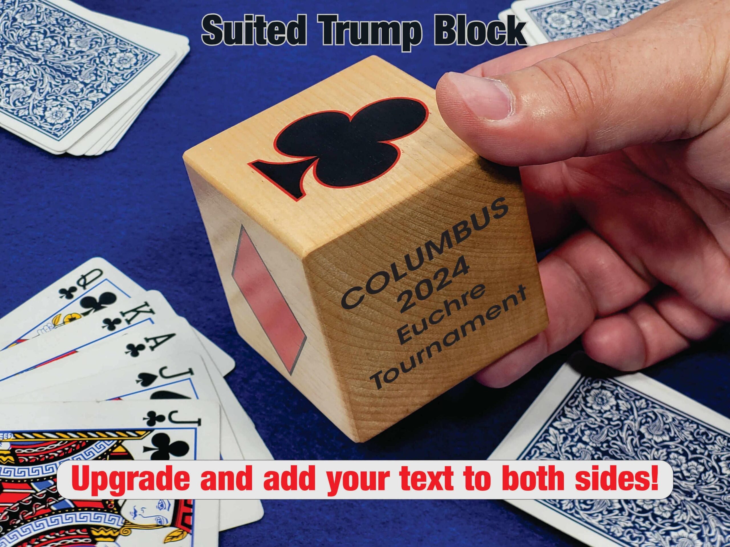 Custom Suited Trump Block: Personalized Card Games Gift