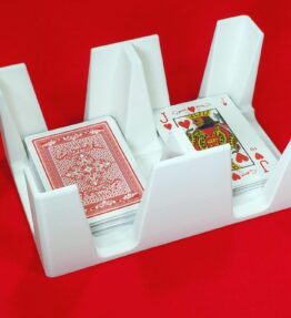 68d5aa4f8fd20798879539ba.jpg Six-Deck Playing Card Tray: US Made caddy keeps Draw/Discard Piles Organized