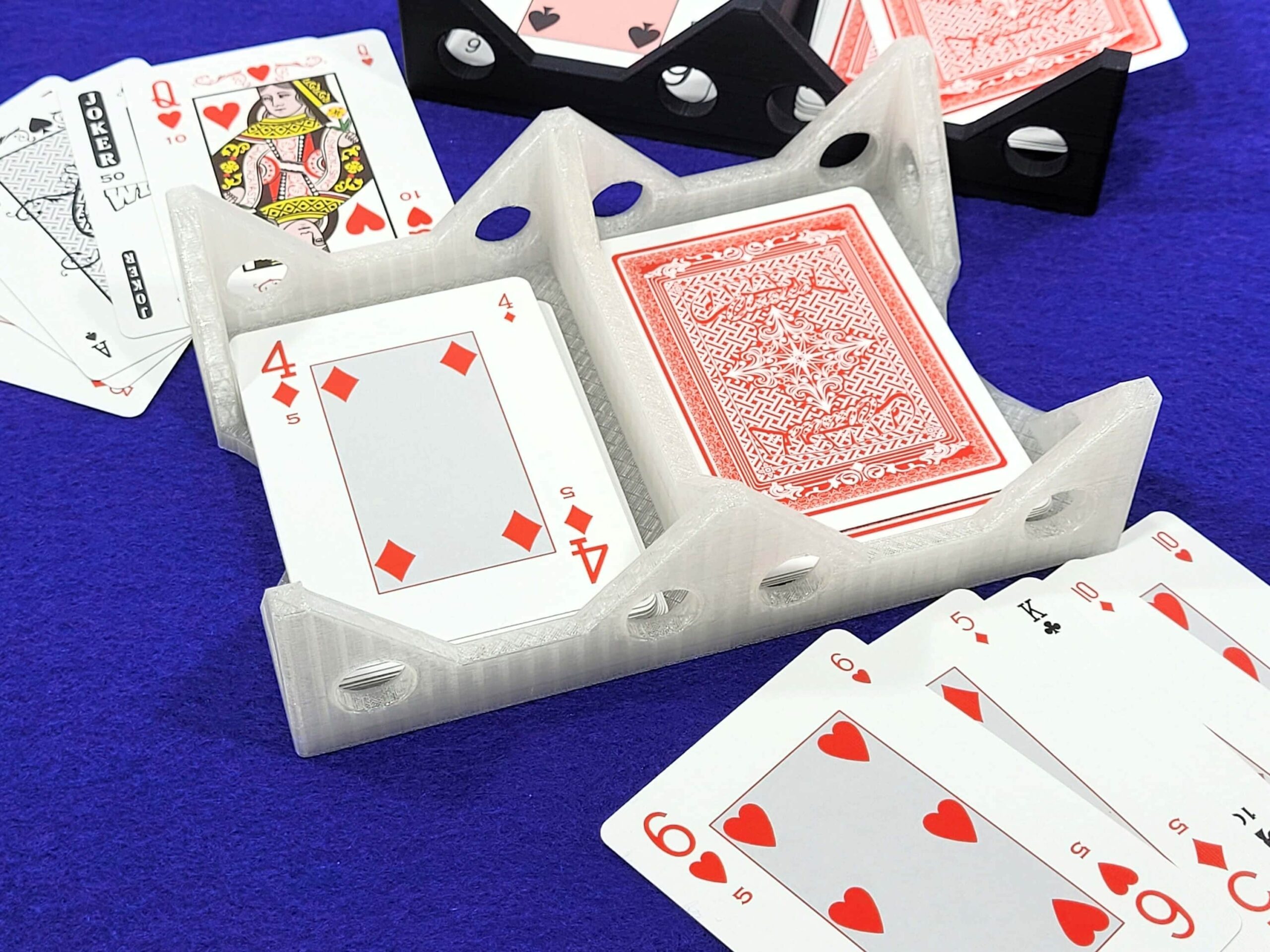 Durable Plastic Card Deck Holder: Holes Design, Trading & Strategy Games - Made in USA
