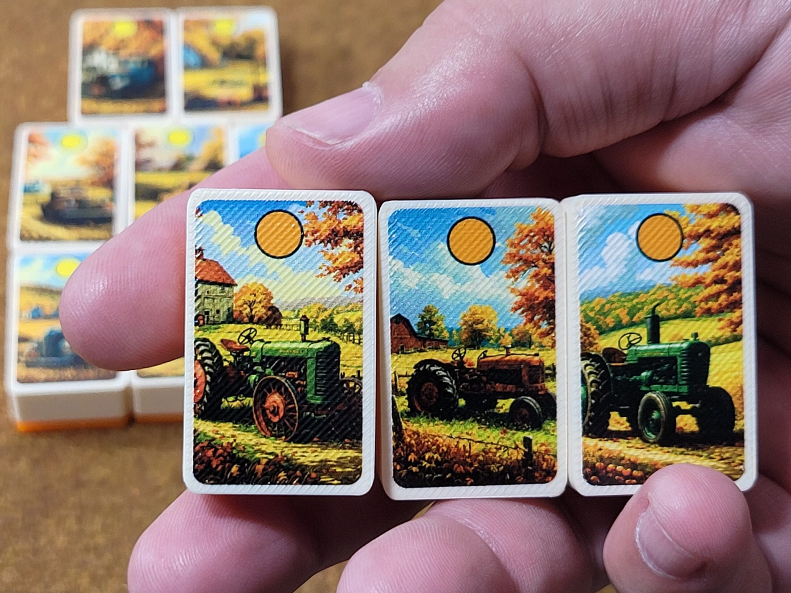 Trucks and Tractors Mahjong Tile Game: Seaside Escape, Farm Theme - Made in USA - Image 3