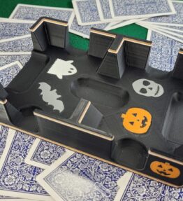 Halloween Playing Card Tray: US-Made Plastic Caddy with Felt Bottom