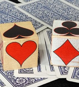 Wood Trump Suit Indicator Set: Euchre, Bridge, Pinochle - Distressed or Natural