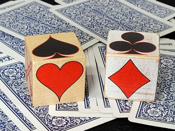 Wood Trump Suit Indicator Set: Euchre, Bridge, Pinochle - Distressed or Natural - Image 2