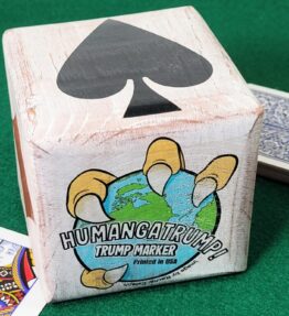 68d5aaed8fd2079887956a09.jpg Distressed Wood Trump Indicator Cube: Humangatrump Card Game Marker