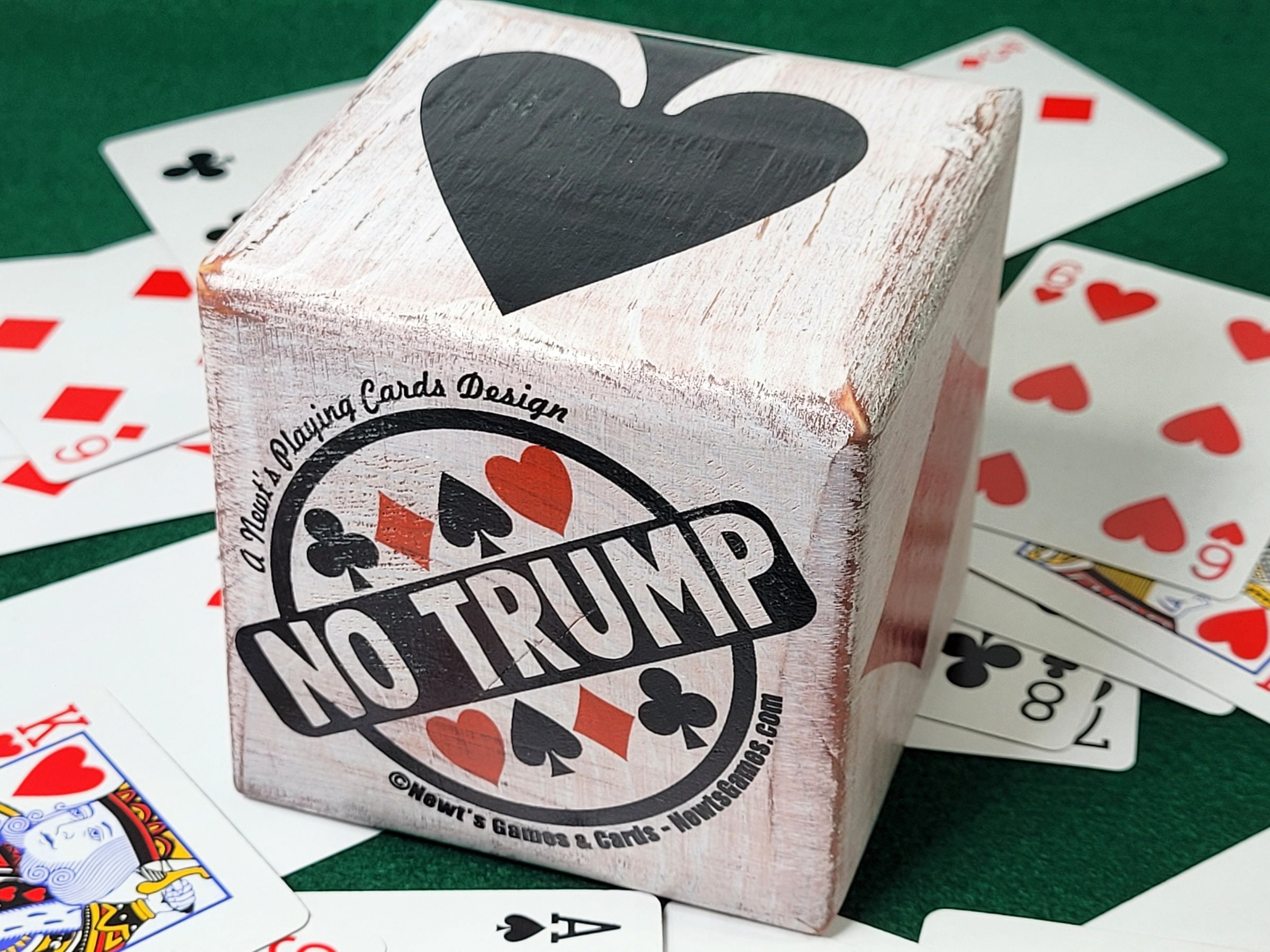Distressed Wood Trump Indicator Cube: Humangatrump Card Game Marker - Image 6