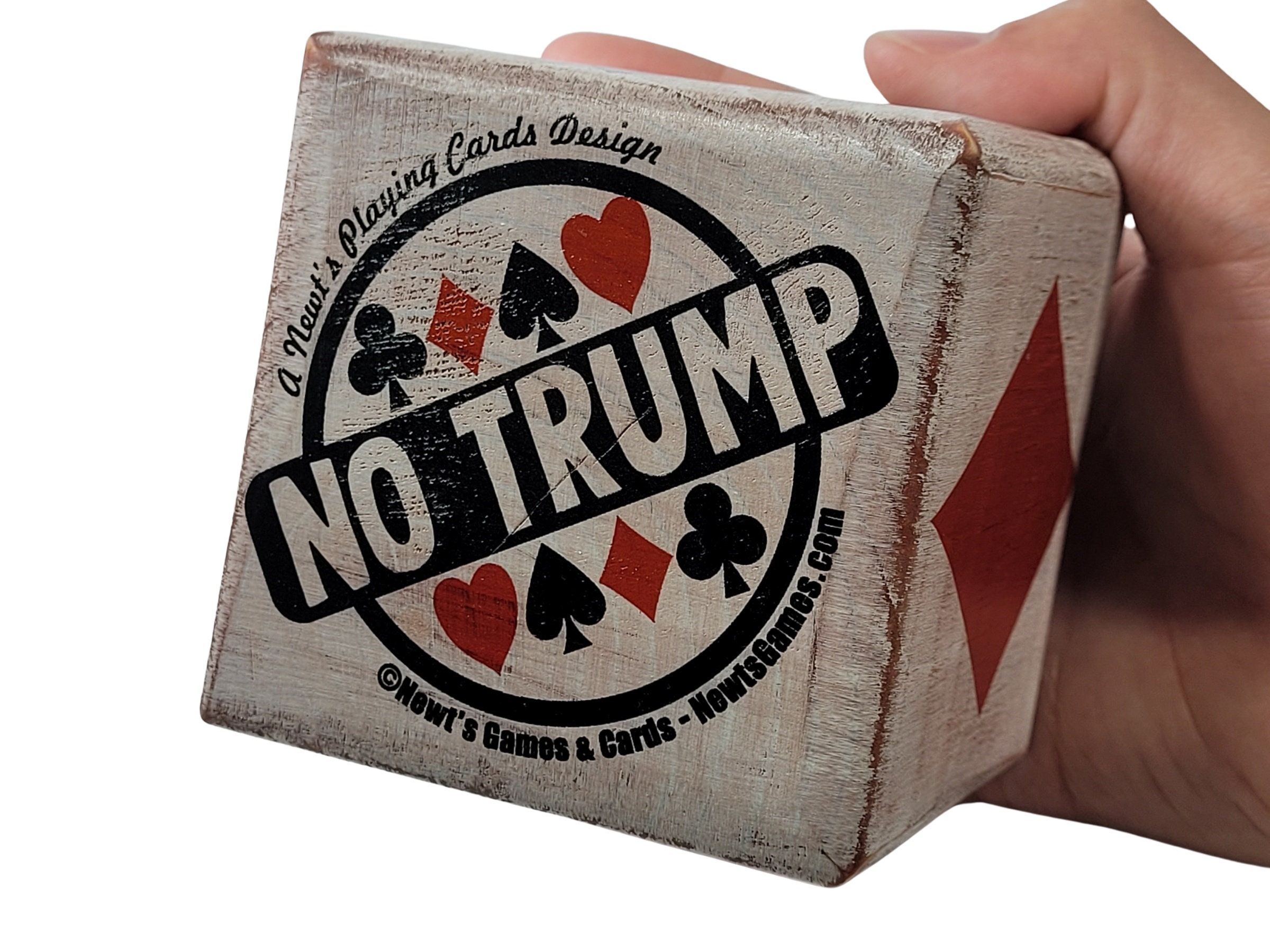 Distressed Wood Trump Indicator Cube: Humangatrump Card Game Marker - Image 7