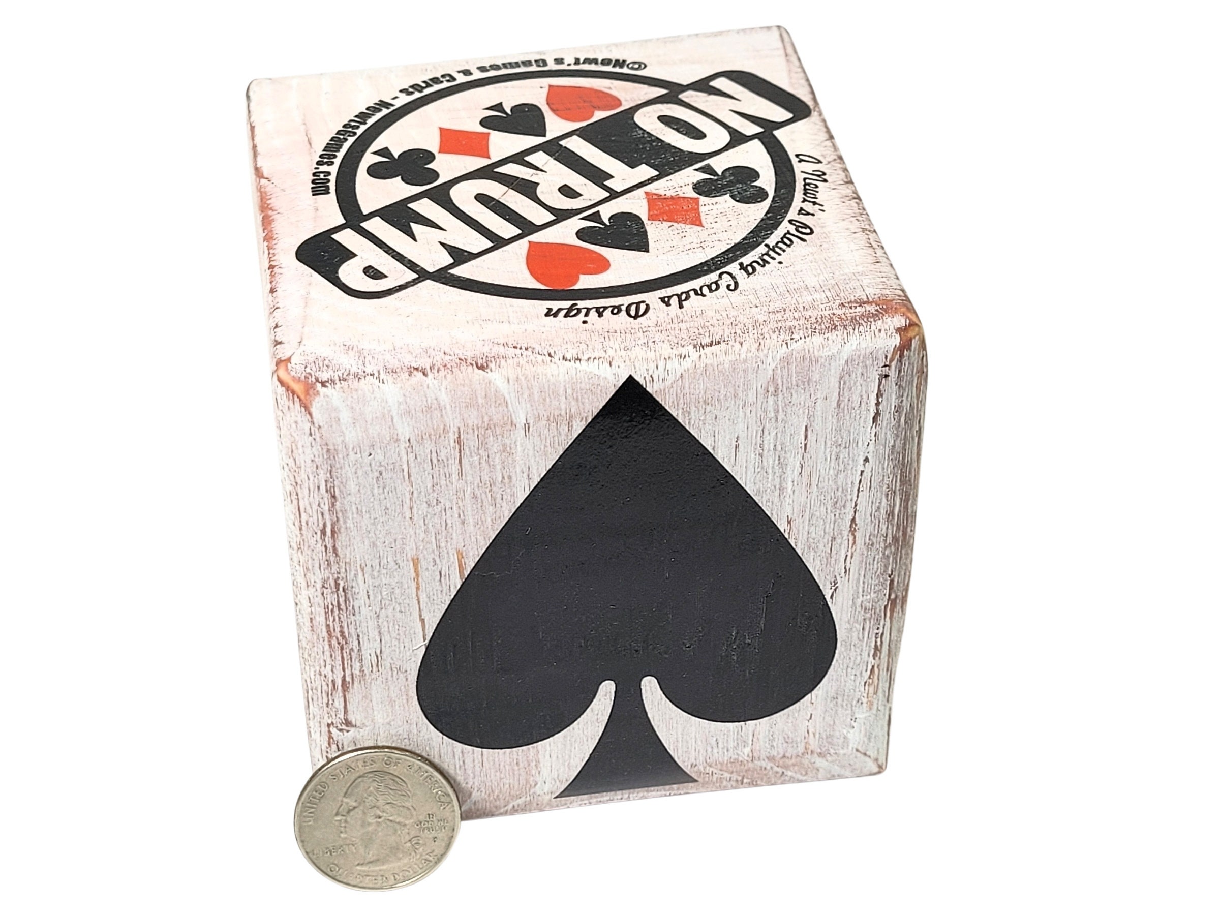Distressed Wood Trump Indicator Cube: Humangatrump Card Game Marker - Image 9