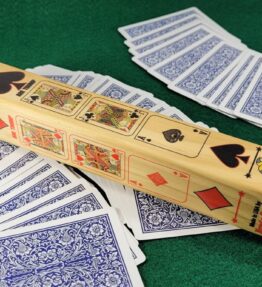 68d5aaf58fd2079887956b97.jpg Euchre Trump Indicator: Wood Lightening Rod Design, Card Ranking Marker - Made in USA