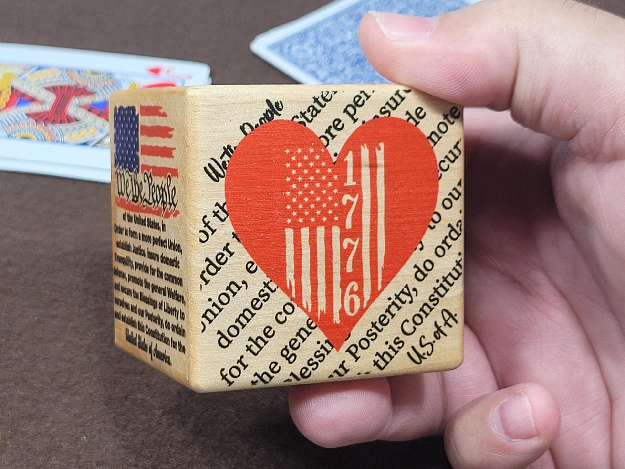 Patriotic Trump Card Game Marker: We the People Desk Decor - Image 3