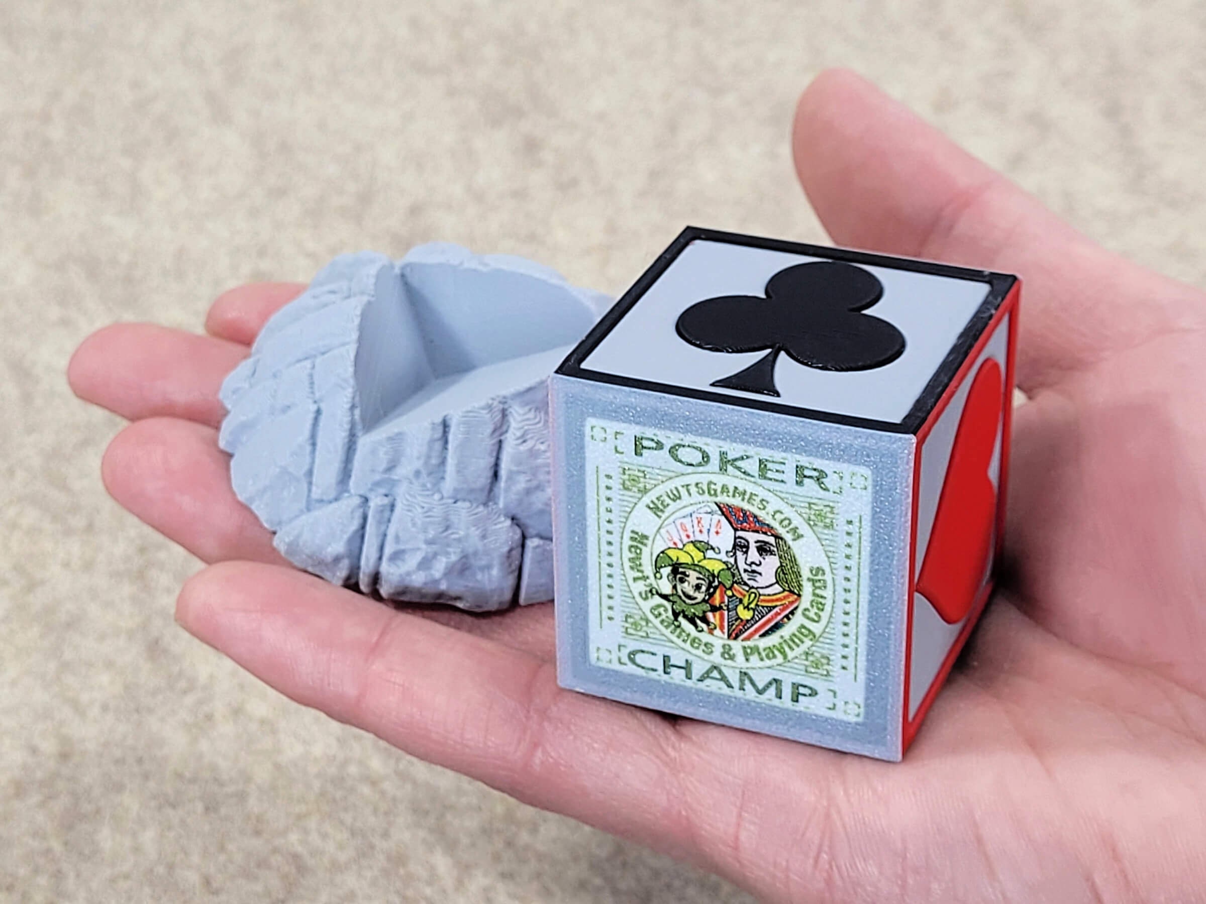 Playing Card Champ Trophy: Custom Poker, Euchre, Bridge, Canasta award with Stand