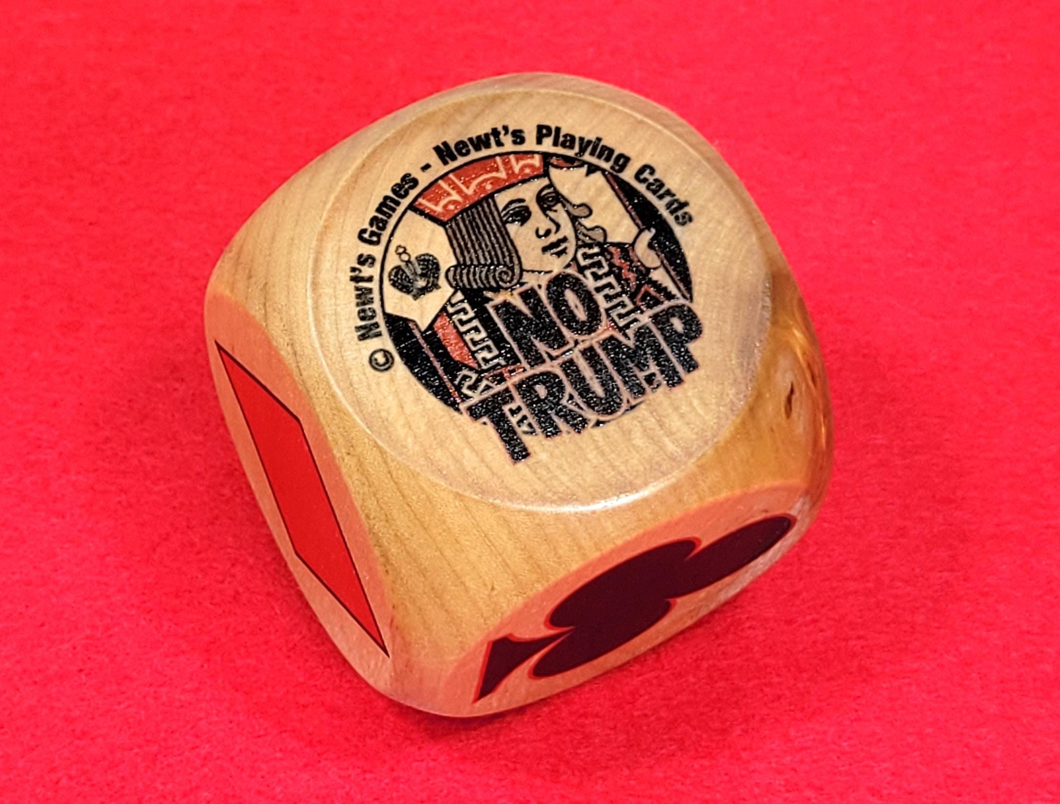 Wood NO Trump Indicator Cube: Bridge Playing Card Game Marker