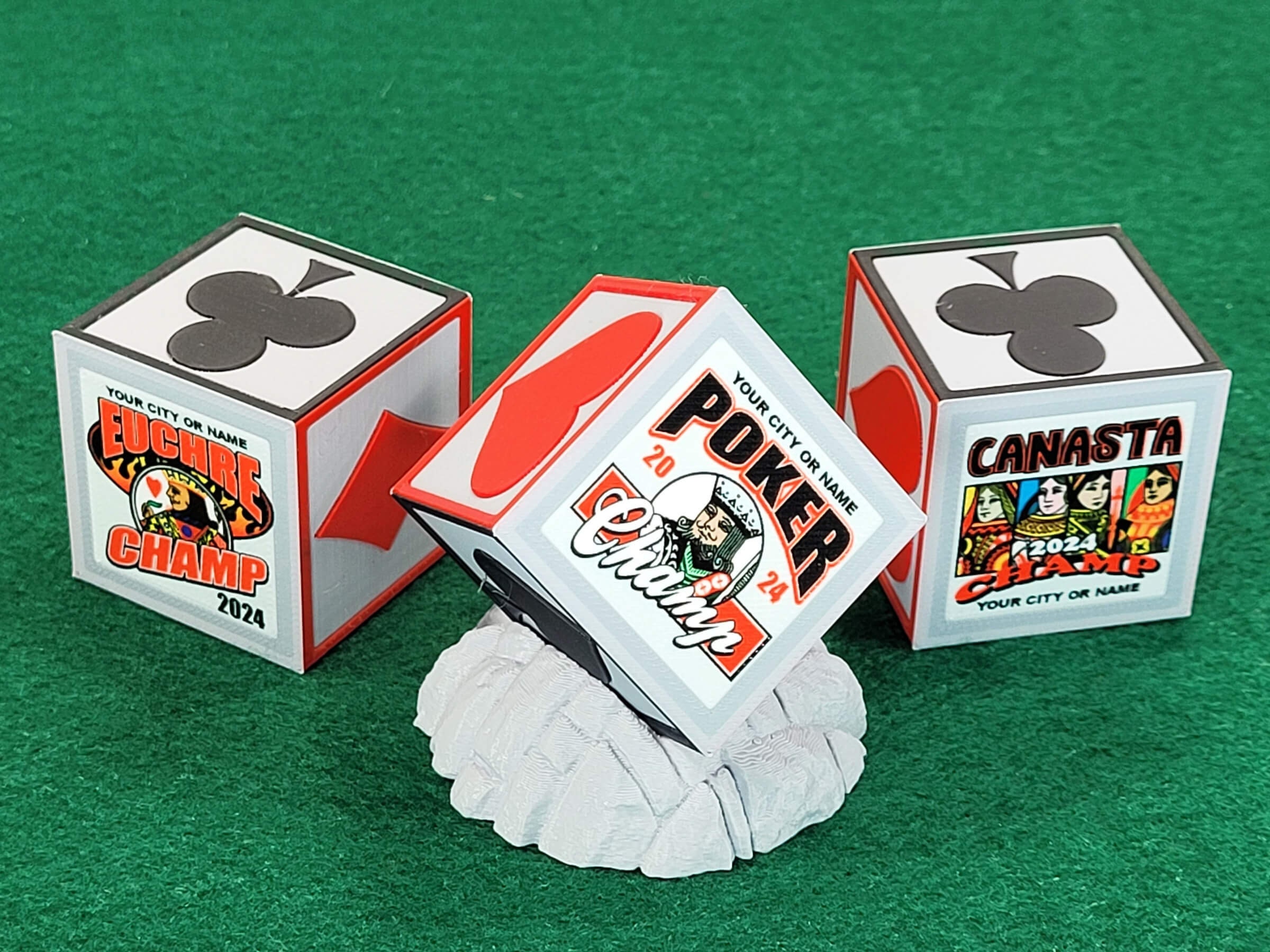 Playing Card Champ Trophy: Custom Poker, Euchre, Bridge, Canasta award with Stand - Image 3