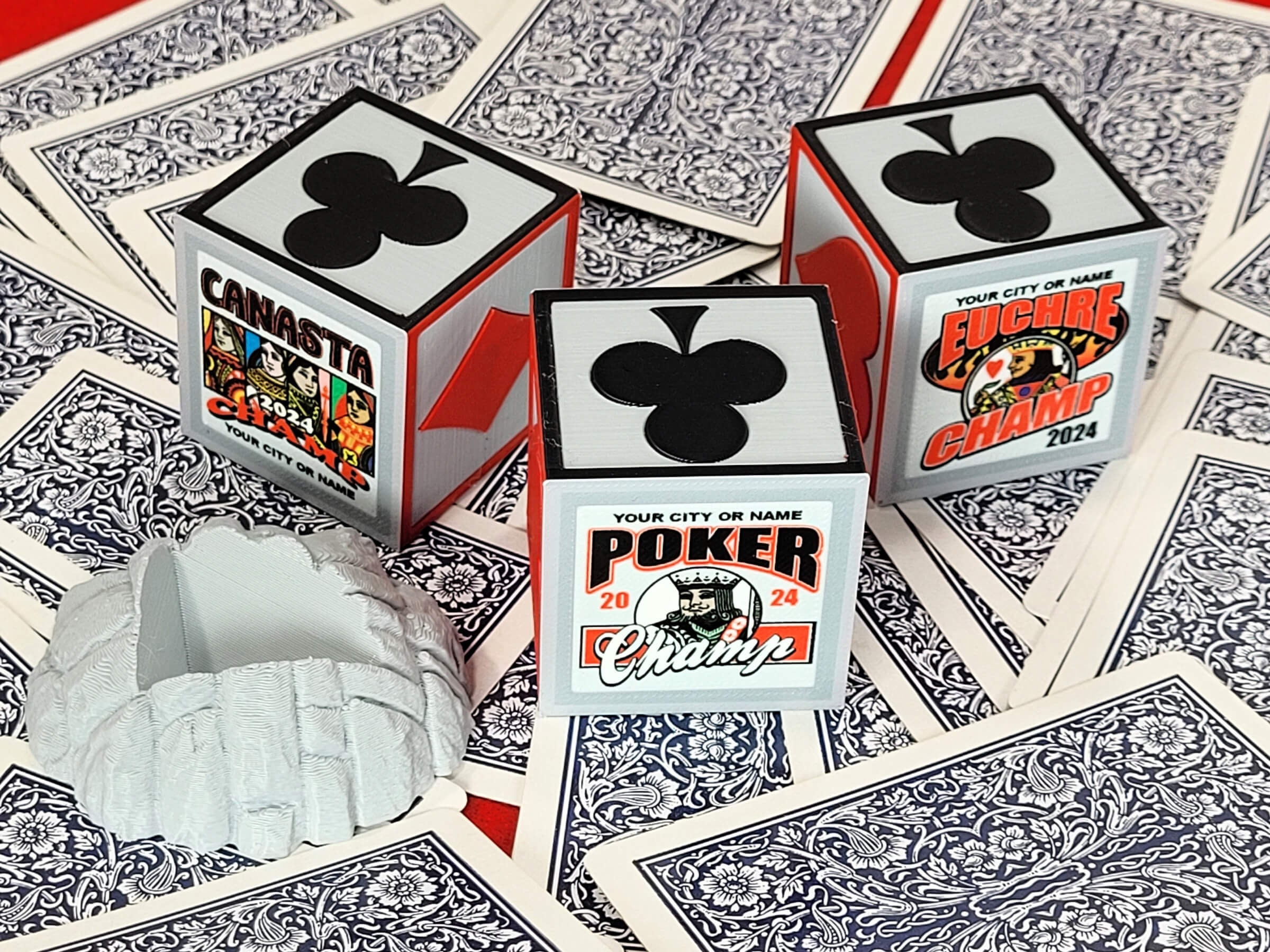 Playing Card Champ Trophy: Custom Poker, Euchre, Bridge, Canasta award with Stand - Image 6