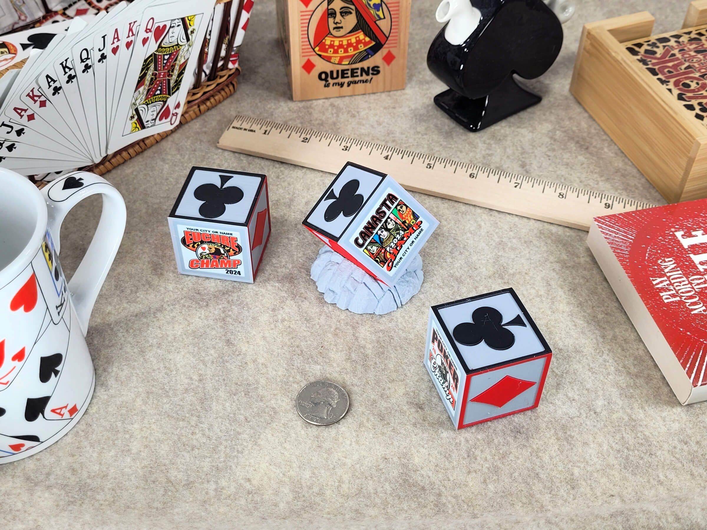 Playing Card Champ Trophy: Custom Poker, Euchre, Bridge, Canasta award with Stand - Image 9