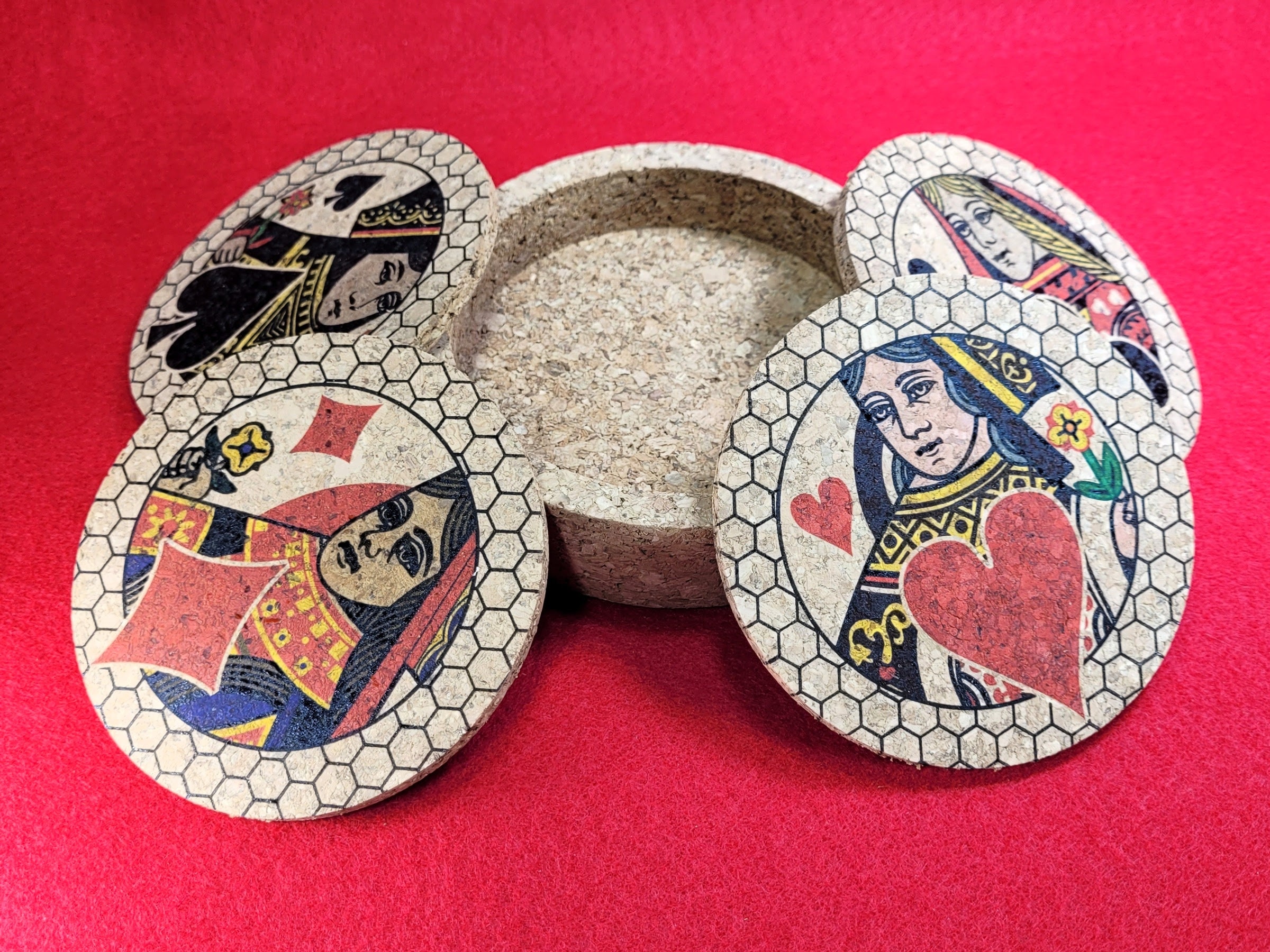 Corked Royalty Coaster Set: Card Player Gift, Poker, Euchre, Bridge - Image 3