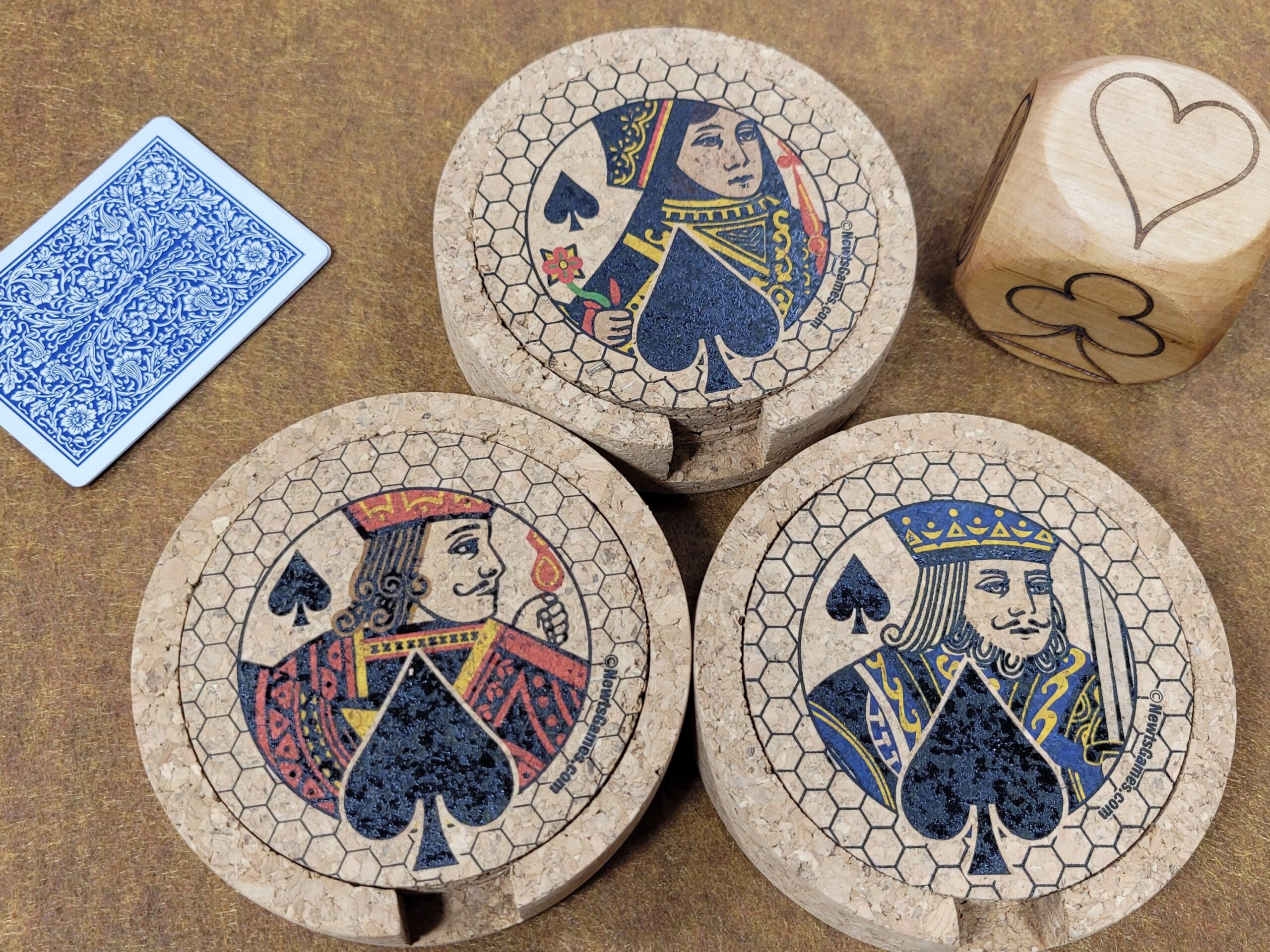 Corked Royalty Coaster Set: Card Player Gift, Poker, Euchre, Bridge - Image 4