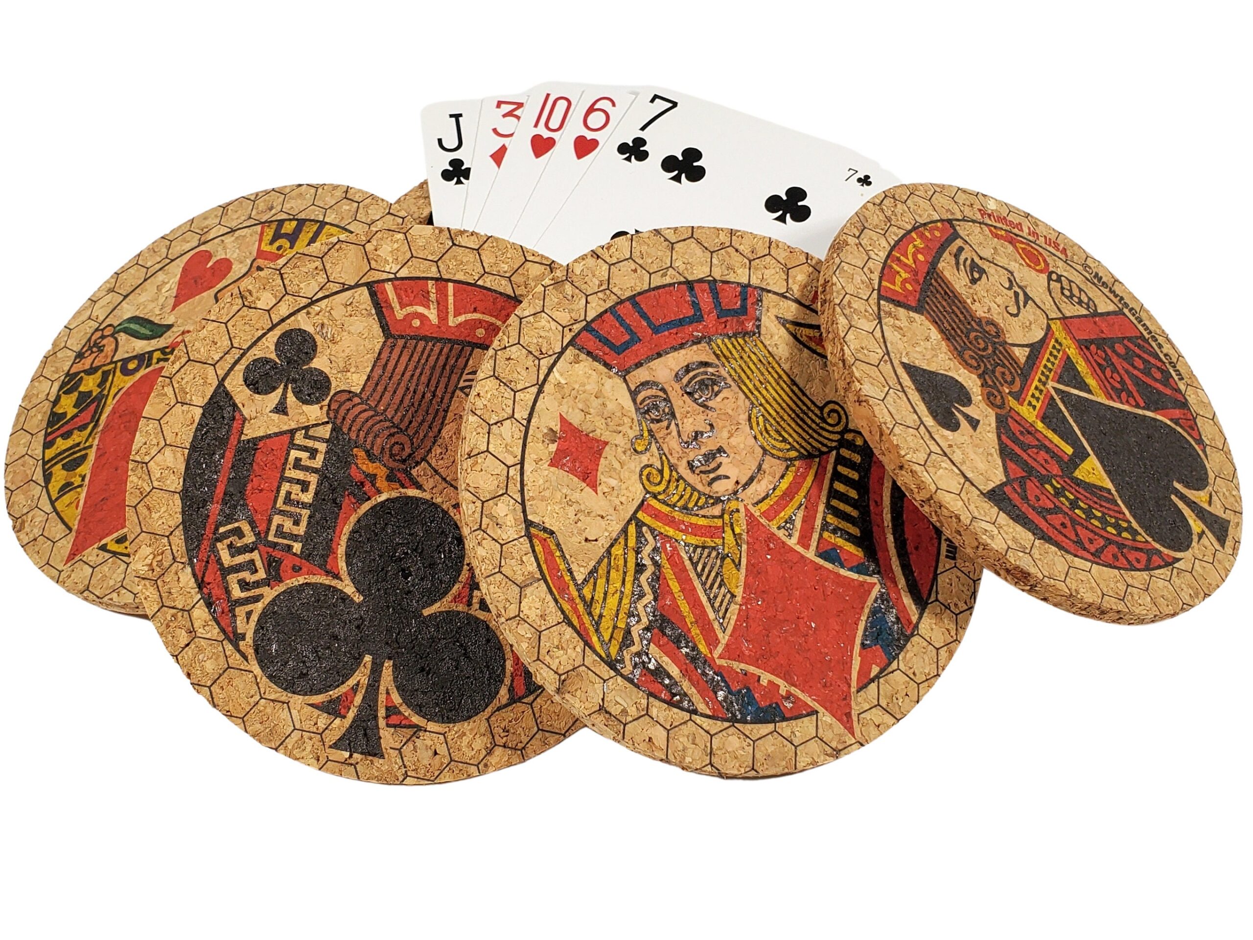 Corked Royalty Coaster Set: Card Player Gift, Poker, Euchre, Bridge - Image 6