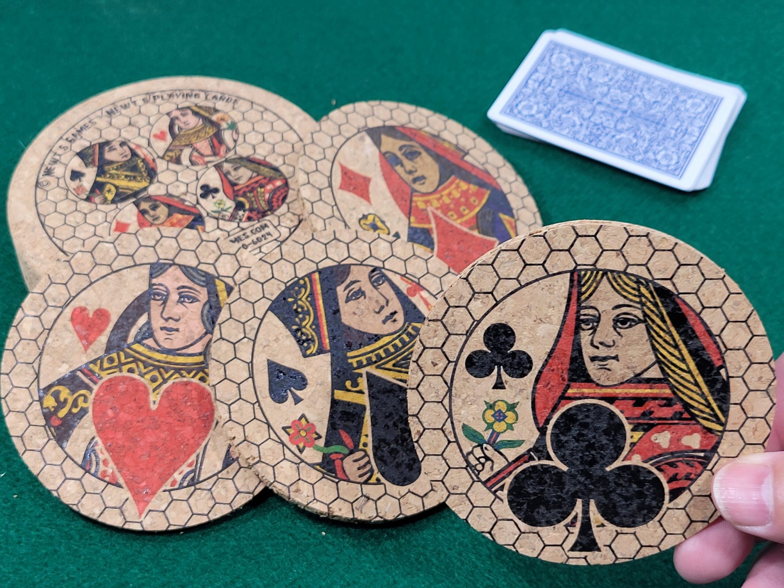 Corked Royalty Coaster Set: Card Player Gift, Poker, Euchre, Bridge - Image 7