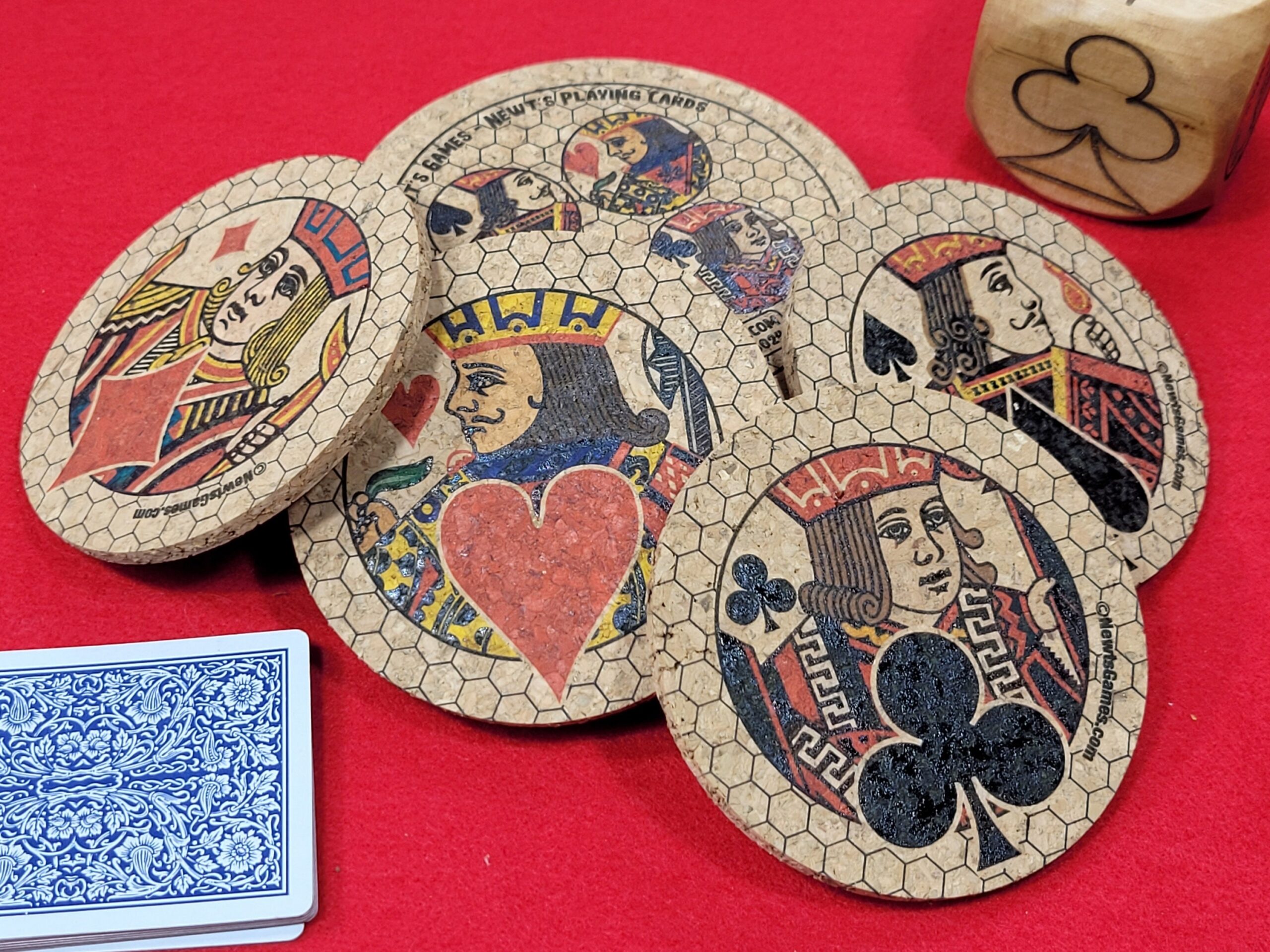 Corked Royalty Coaster Set: Card Player Gift, Poker, Euchre, Bridge - Image 8