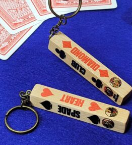 68d5ab5d8fd20798879587c1.jpg Lucky Wood Card Suit Keychain Set: Poker, Bridge, Euchre - Made in USA