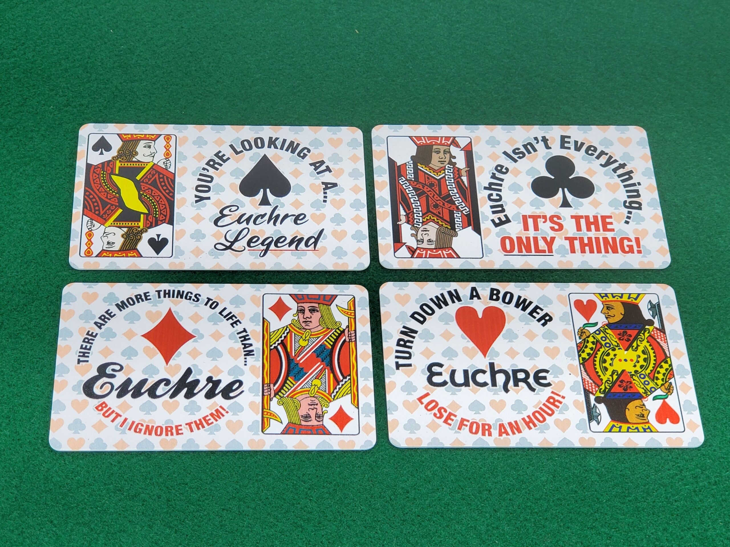 Fun Euchre License that doubles as suited trump markers - Add photo or keep a jack , with Euchre Quotes on back | Euchre Gift | Award - Image 2