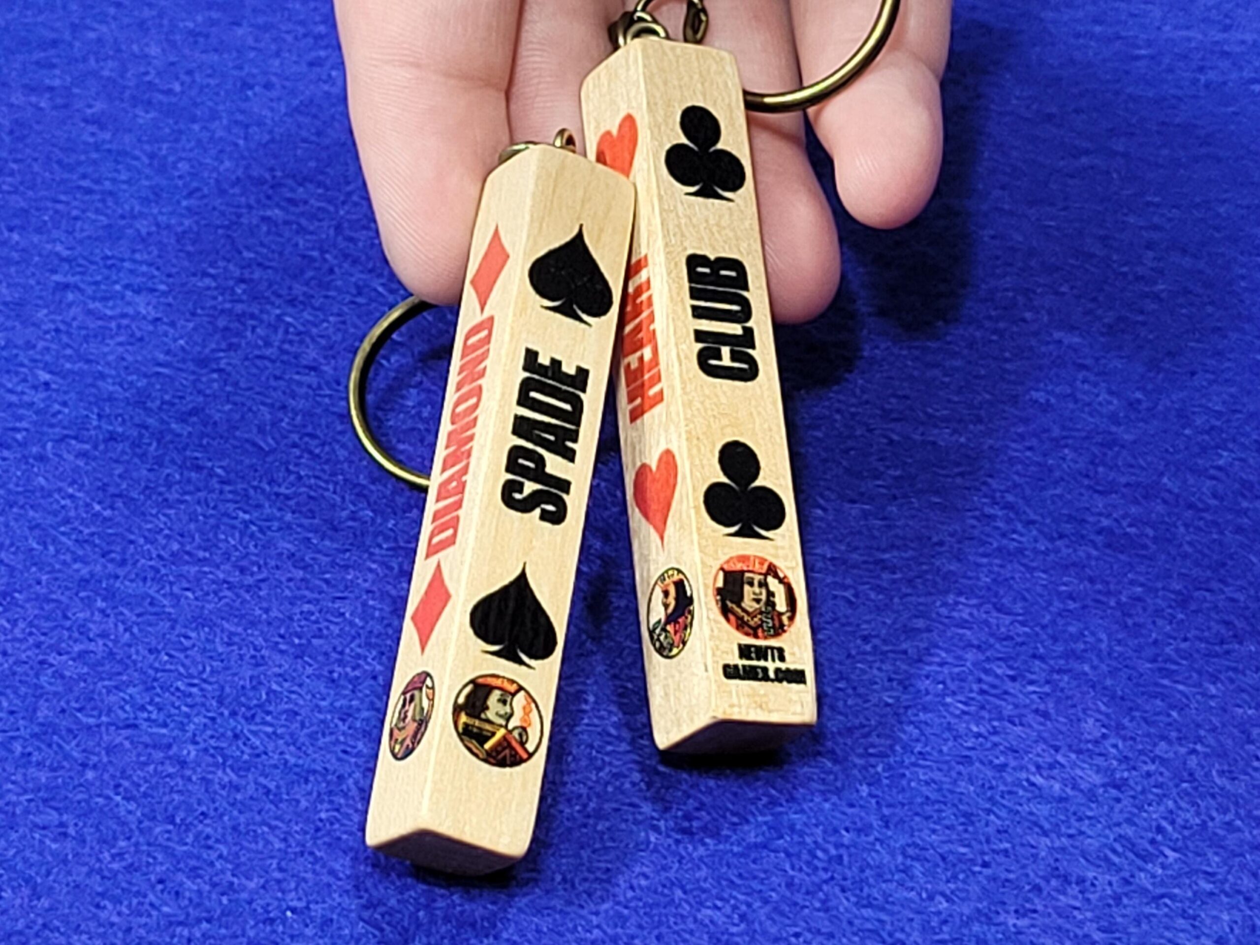 Lucky Wood Card Suit Keychain Set: Poker, Bridge, Euchre - Made in USA - Image 7