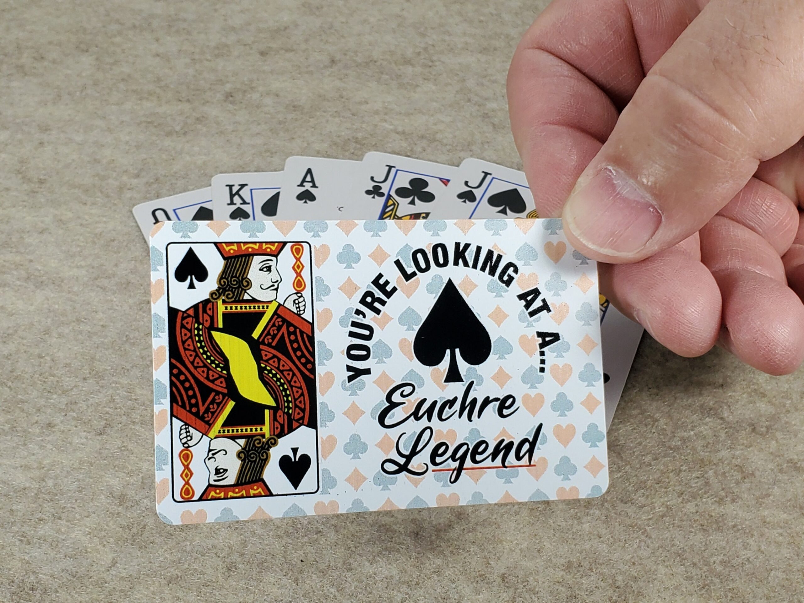 Fun Euchre License that doubles as suited trump markers - Add photo or keep a jack , with Euchre Quotes on back | Euchre Gift | Award - Image 8
