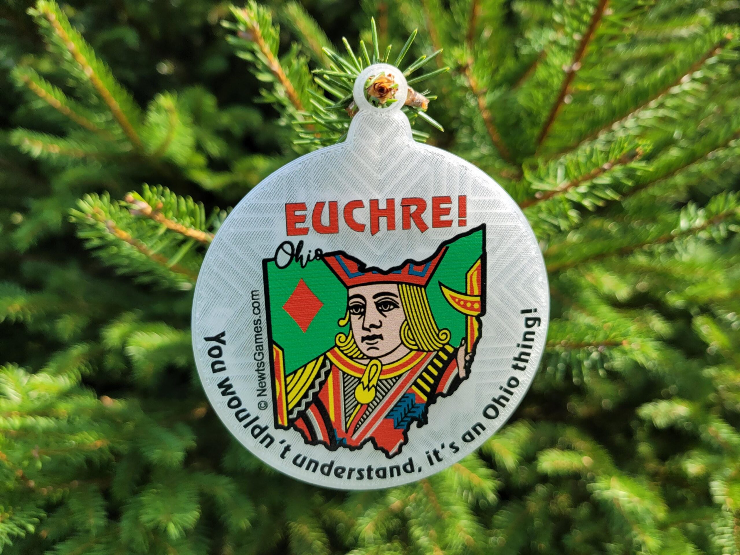 Euchre: You Wouldn't Understand...Christmas Ornament for Ohio, Michigan, Pennsylvania or Indiana - Made in USA
