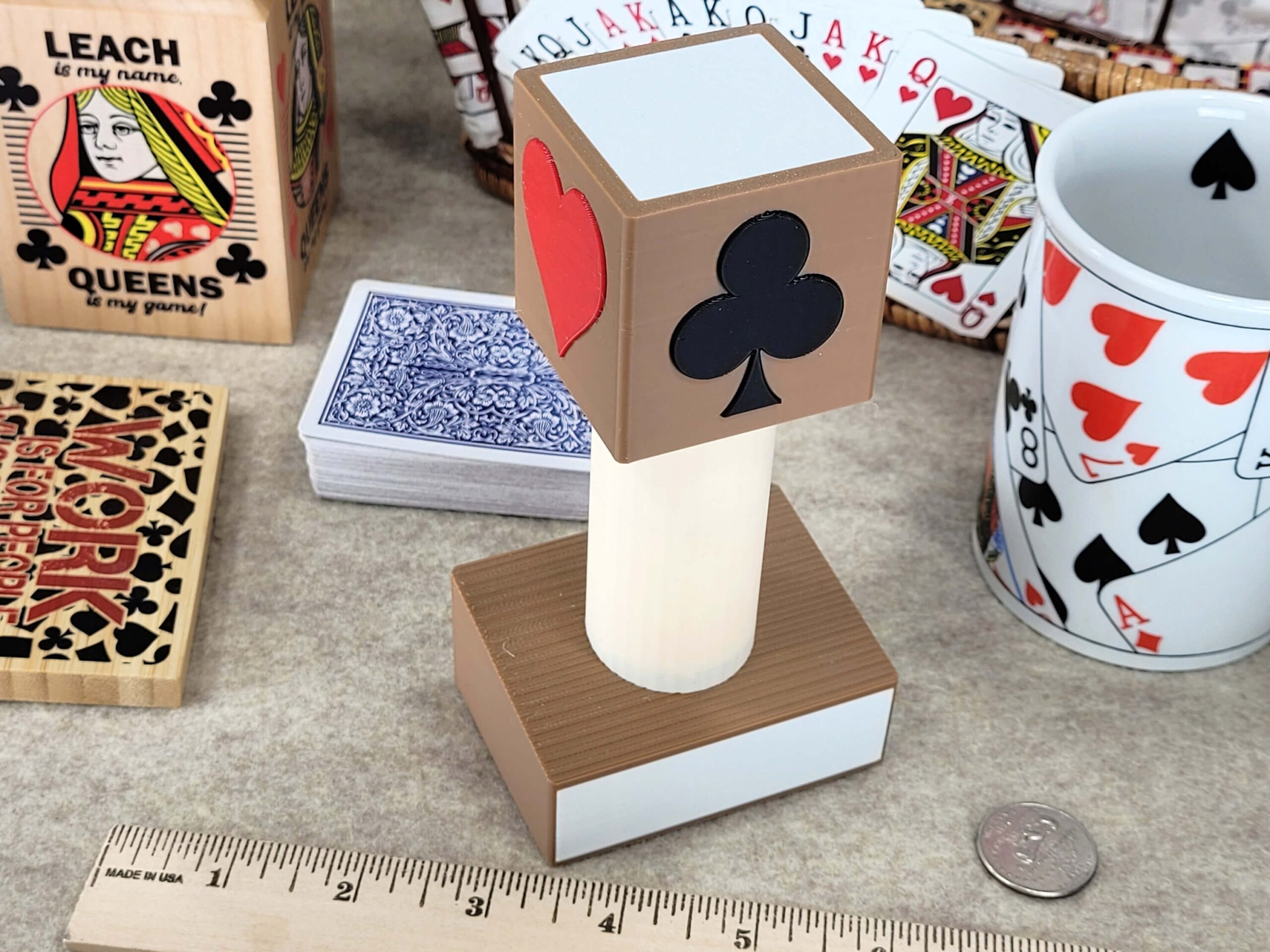 Personalized Euchre Trophy with Trump Marker - Made in USA - Image 2