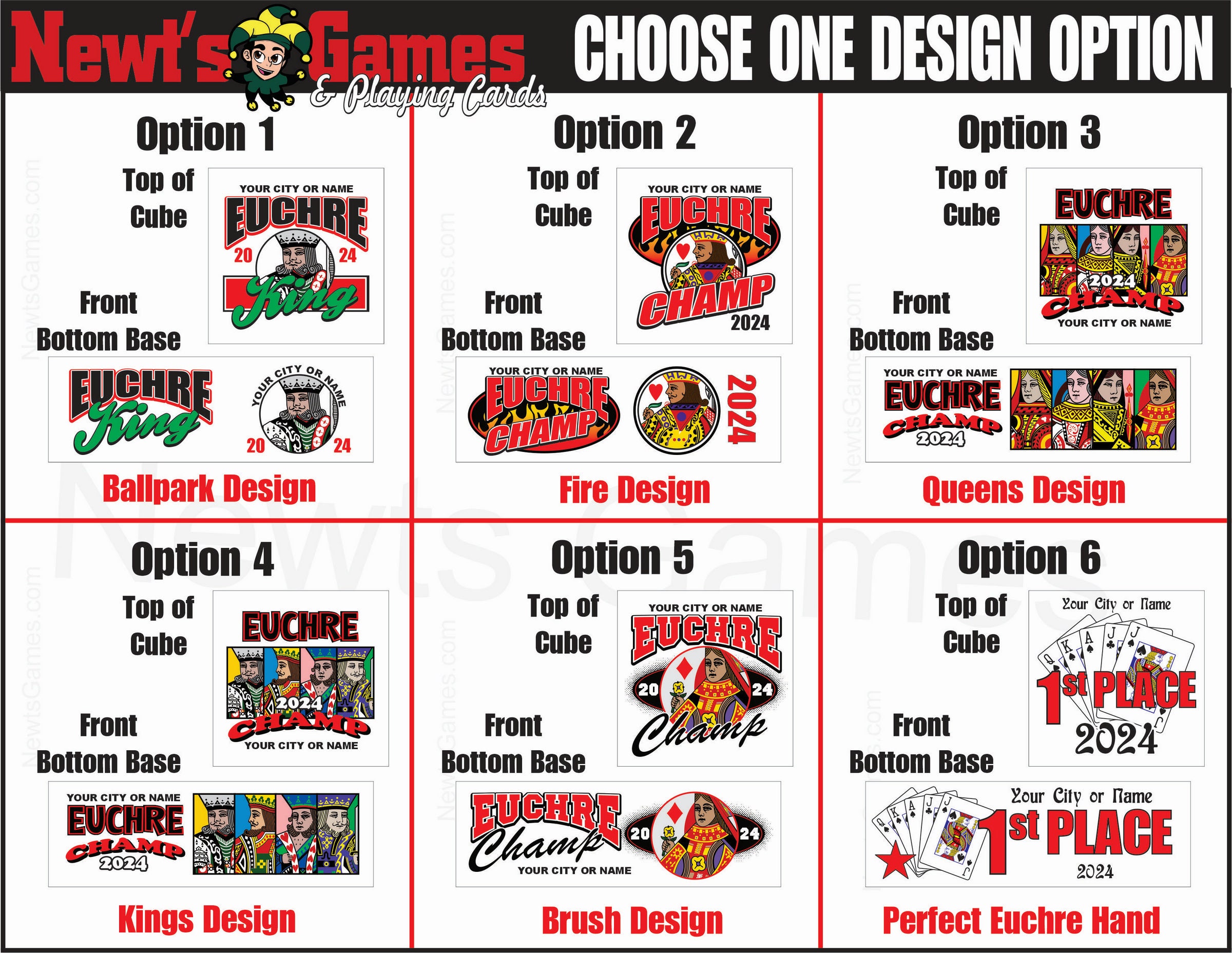 Personalized Euchre Trophy with Trump Marker - Made in USA - Image 10