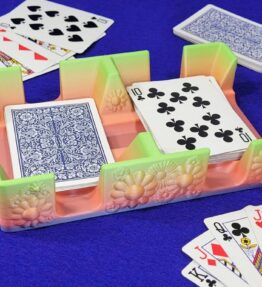 Flower Playing Card Tray: Multi-Color Plastic Card Caddy - US Made