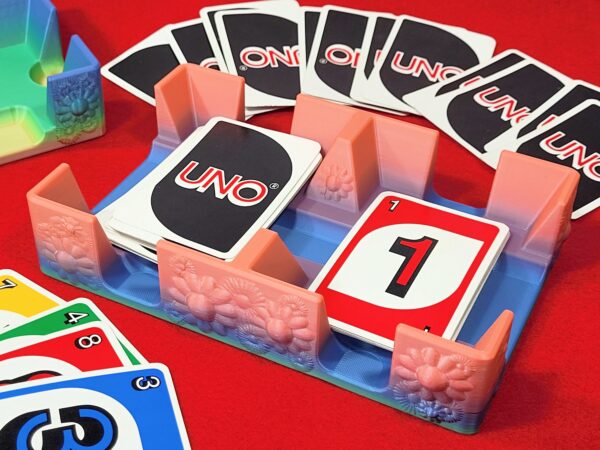 Flower Playing Card Tray: Multi-Color Plastic Card Caddy - US Made - Image 2