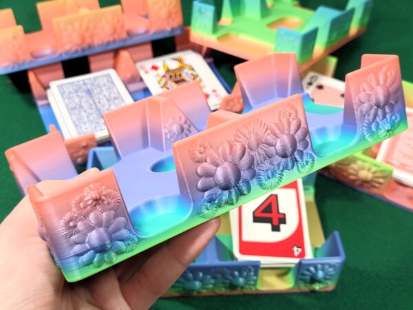 Flower Playing Card Tray: Multi-Color Plastic Card Caddy - US Made - Image 4