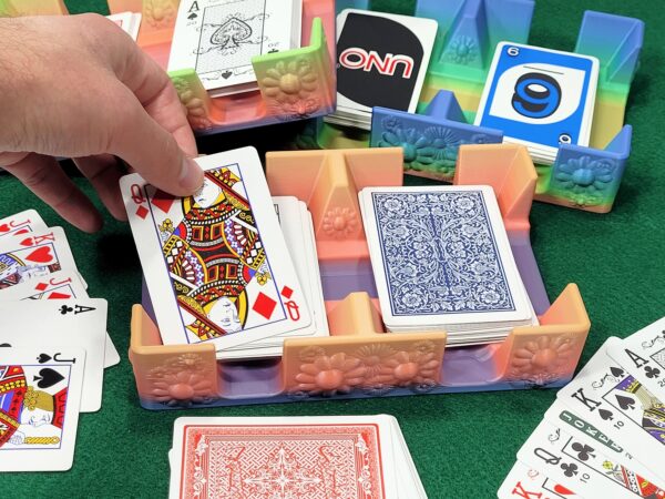 Flower Playing Card Tray: Multi-Color Plastic Card Caddy - US Made - Image 6