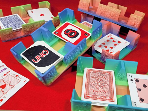 Flower Playing Card Tray: Multi-Color Plastic Card Caddy - US Made - Image 7