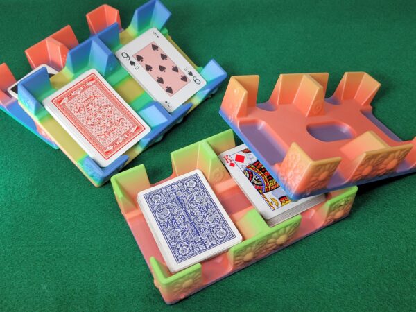 Flower Playing Card Tray: Multi-Color Plastic Card Caddy - US Made - Image 8