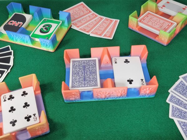 Flower Playing Card Tray: Multi-Color Plastic Card Caddy - US Made - Image 9