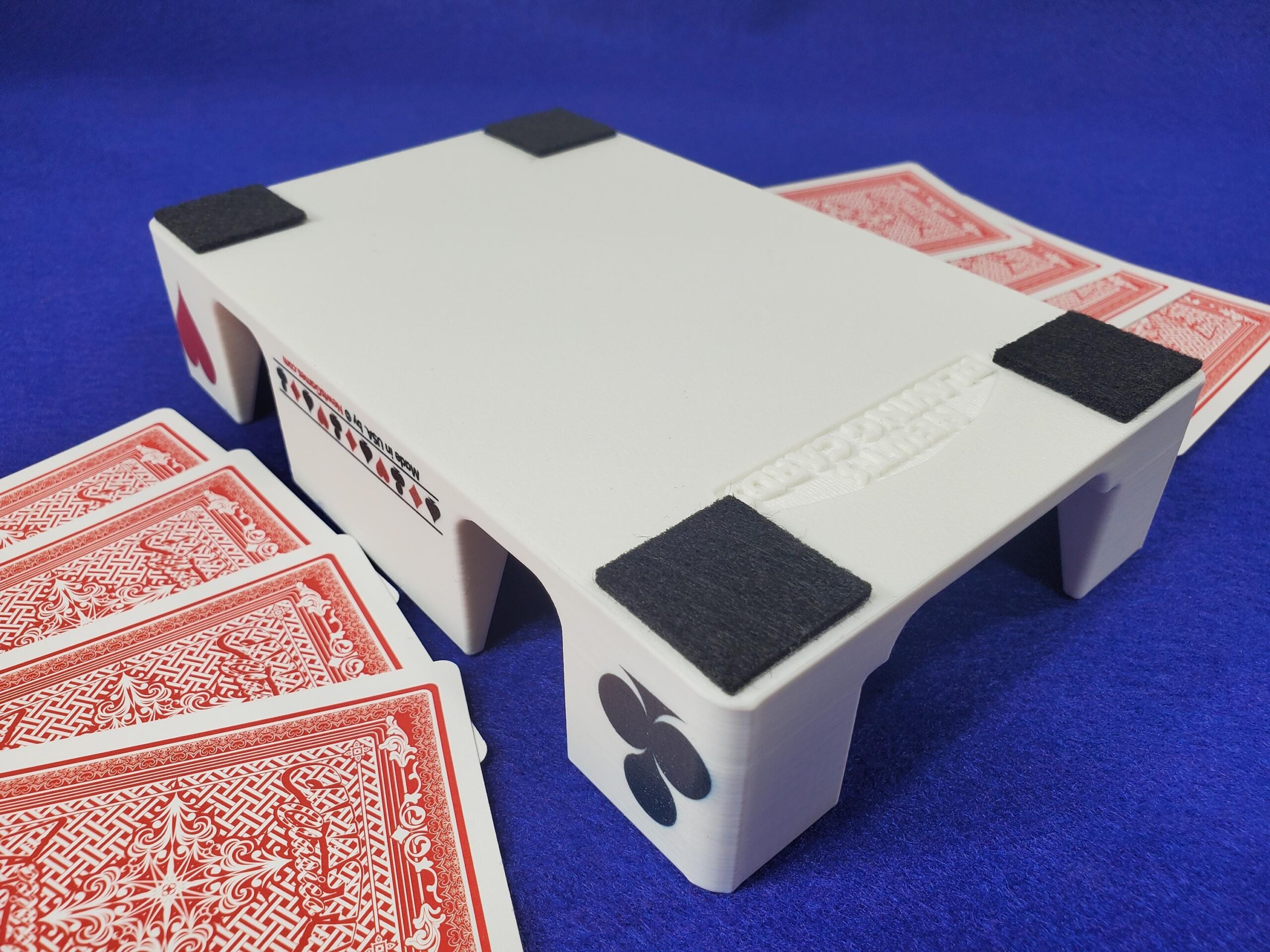 Playing Card Tray: White, Busting with Pips Plastic Caddy, Suit Design - Made in USA - Image 4