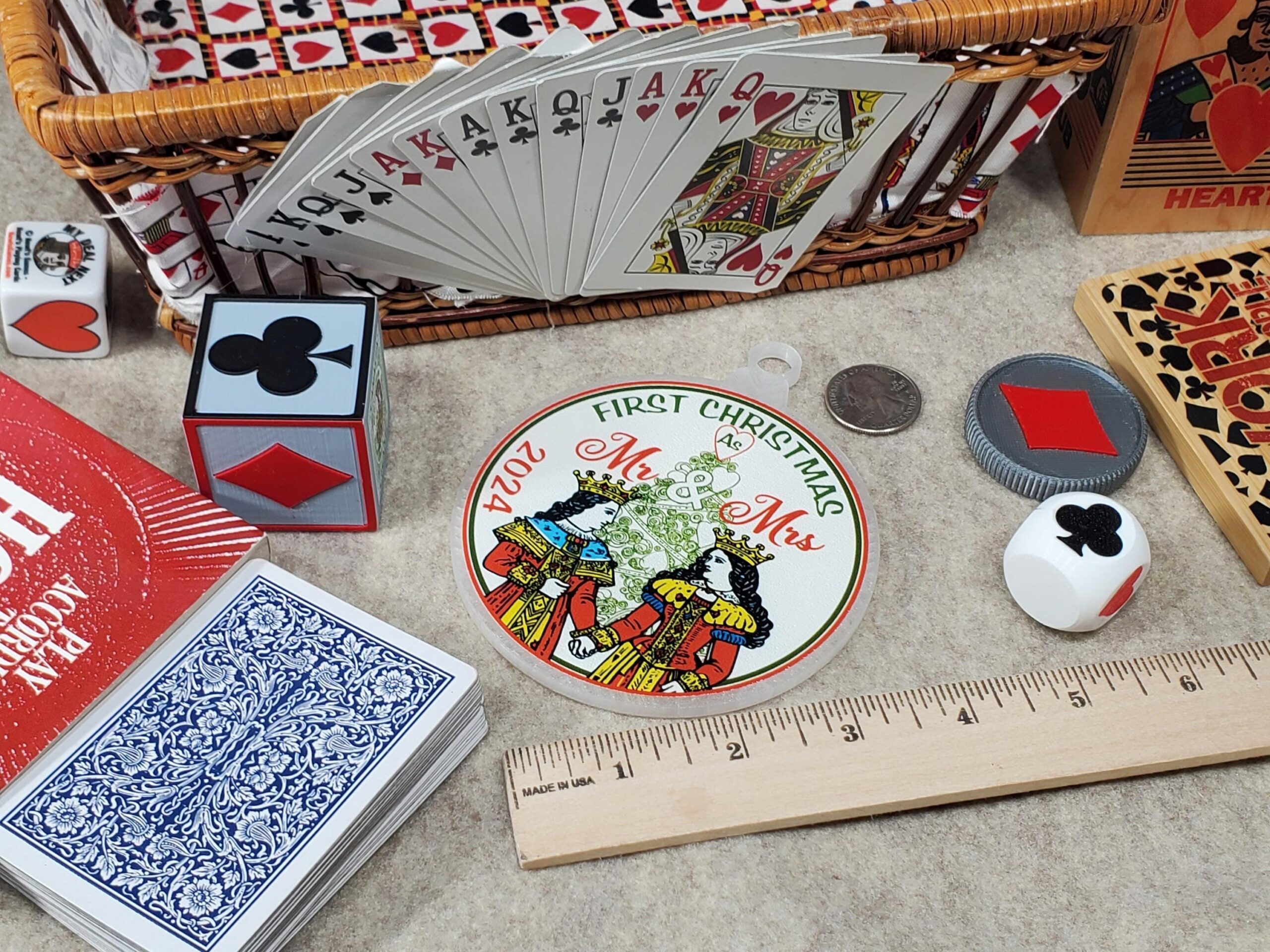 First Christmas Married Ornament: Personalized Mr. and Mrs. Playing Card Ornament - Image 8